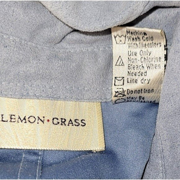 Lemon Grass Suede Like Button Down Blouse - Size Small - Picture 10 of 10